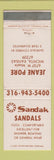Matchbook Cover - Sandak Sandals Wichita KS Jeane Pore WEAR