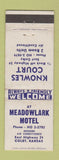 Matchbook Cover - Meadowland Motel Colby KS