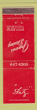 Matchbook Cover - Fitz Restaurant Severna Park MD WEAR