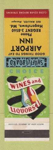 Matchbook Cover - Airport Inn Hagerstown MD