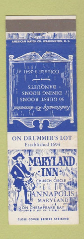Matchbook Cover - Maryland Inn Annapolis MD