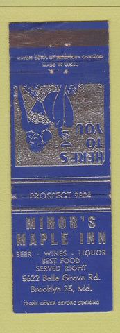 Matchbook Cover - Minor's Maple Inn Brooklyn NY girlie WEAR