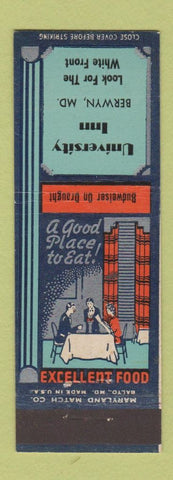 Matchbook Cover - University Inn Berwyn MD