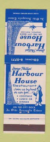 Matchbook Cover - George Phillips' Harbour House Annapolis MD