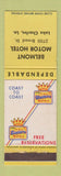 Matchbook Cover - Belmont Motor Hotel Best Western Lake Charles LA WEAR