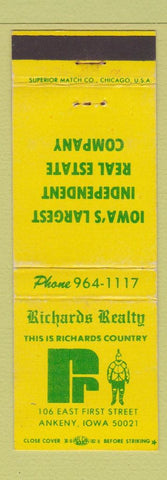 Matchbook Cover - Richards Real Estate Ankeny IA