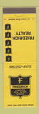 Matchbook Cover - Friedrich Real Estate Ames IA