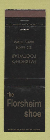 Matchbook Cover - Florsheim Shoes Ames IA Emerhoff's WEAR