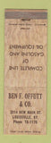 Matchbook Cover - Ben Offutt oil gas equipment Louisville KY WEAR