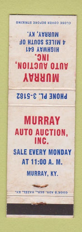 Matchbook Cover - Murray Auto Auction Murray KY WEAR