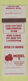 Matchbook Cover - Motel T Casino Motel Winnemucca NV