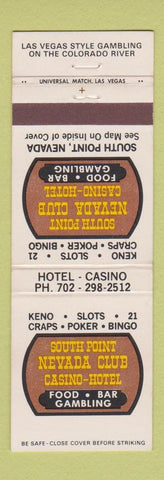 Matchbook Cover - South Point Nevada Club Casino Hotel NV
