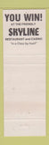Matchbook Cover - Skyline Casino Restaurant Henderson NV