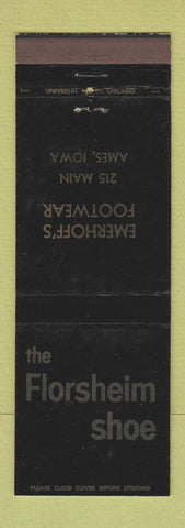 Matchbook Cover - Florsheim Shoes Emerhoff's Ames IA WEAR