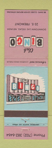 Matchbook Cover - Club Bingo Casino Las Vegas NV
