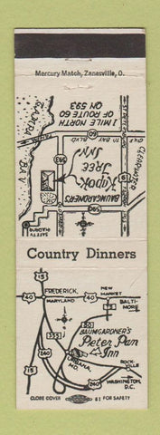 Matchbook Cover - Baumgardner's Peter Pan Inn Urbana MD