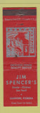 Matchbook Cover - Jim Spencer's Restaurant Sanford FL WORN