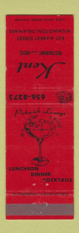 Matchbook Cover - Kent Restaurant Motel Wilmington DE