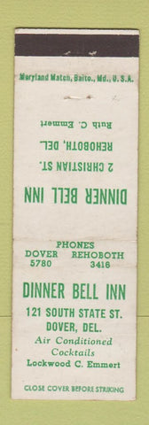 Matchbook Cover - Dinner Bell Inn Dover DE WEAR