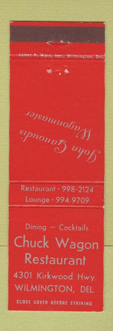 Matchbook Cover - Chuck Wagon Restaurant Wilmington DE