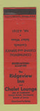Matchbook Cover - Ridgeview Inn Chalet Lounge Wheat Ridge Colorado