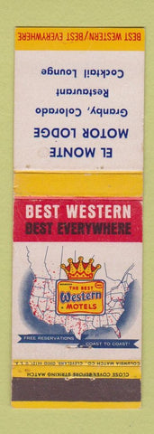 Matchbook Cover - Best Western El Monte Motor Lodge Granby Colorado WEAR
