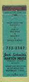 Matchbook Cover - Jack Schmitt's Harten House Waterbury CT WEAR TEAL