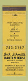 Matchbook Cover - Jack Schmitt's Harten House Waterbury CT YELLOW