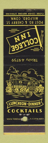 Matchbook Cover - College Inn Milford CT restaurant