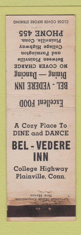 Matchbook Cover - Bel Vedere Inn Plainville CT WEAR
