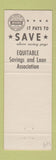 Matchbook Cover - Equitable Savings Washington DC Wheaton MD