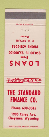 Matchbook Cover - Standard Finance Cheyenne WY