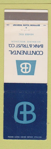 Matchbook Cover - Continental Bank and Trust Milwaukee WI WEAR