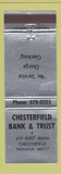 Matchbook Cover - Chesterfield Bank and Trust IN