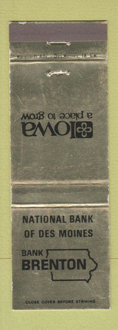 Matchbook Cover - National Bank of Des Moines Brenton IA