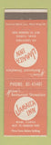 Matchbook Cover - Jamaica Inn Miami FL