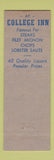 Matchbook Cover - College Inn Milford CT