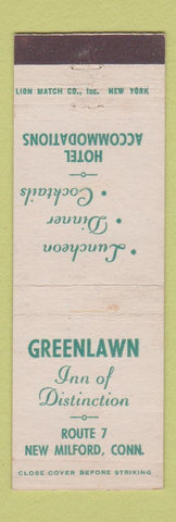 Matchbook Cover - Greenlawn Inn New Milford CT