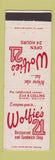 Matchbook Cover - Wolfie's 21 Restaurant Miami Beach FL