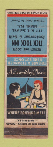 Matchbook Cover - Tick Tock Inn Miami FL WORN