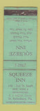 Matchbook Cover - Squeeze Inn St Petersburg FL WORN