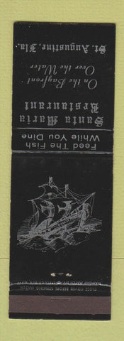 Matchbook Cover - Santa Maria Restaurant St Augustine FL BLACK