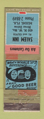 Matchbook Cover - Salem Inn Miami FL WORN #1