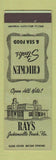 Matchbook Cover - Ray's Restaurant Jacksonville Beach FL