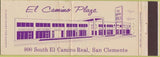 Matchbook Cover - El Camino Plaza San Clemente CA