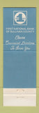 Matchbook Cover - First National Bank Sullivan County