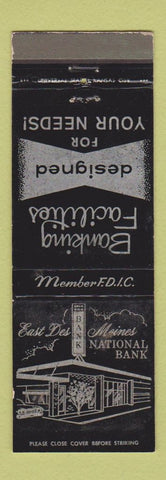 Matchbook Cover - East Des Moines National Bank IA WEAR