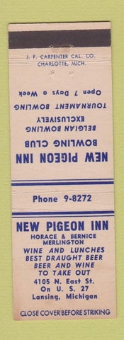 Matchbook Cover - New Piegon Inn Bowling restaurant Lansing MI