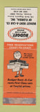 Matchbook Cover - Budget Car Rentals Orlando FL WEAR
