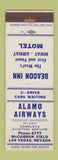 Matchbook Cover - Alamo Airways Las Vegas NC Beacon Inn Motel WEAR